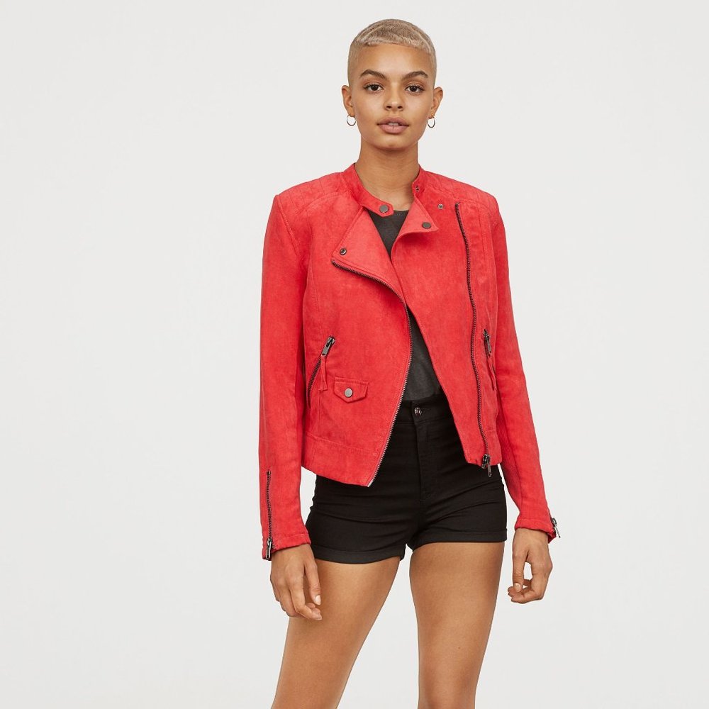 H&M Biker/Moto Faux Suede Jacket